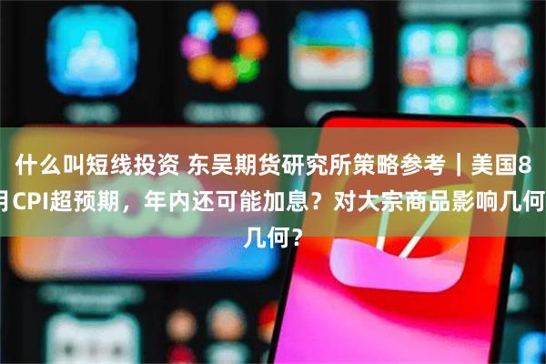 什么叫短线投资 东吴期货研究所策略参考｜美国8月CPI超预期，年内还可能加息？对大宗商品影响几何？