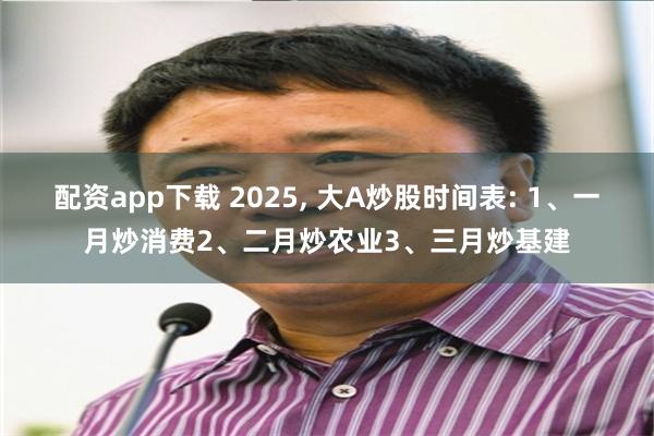 配资app下载 2025, 大A炒股时间表: 1、一月炒消费2、二月炒农业3、三月炒基建